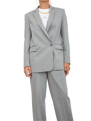 Giacca blazer Twinset modello sartoriale in misto lana grigia in DONNA
