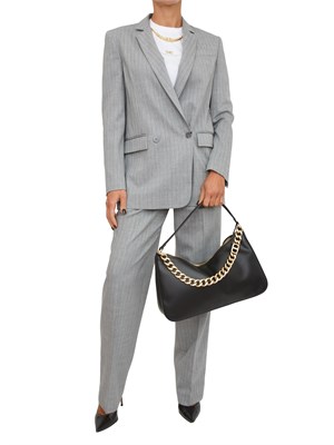 Giacca blazer Twinset modello sartoriale in misto lana grigia in DONNA