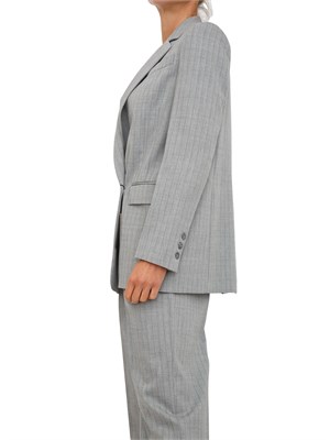 Giacca blazer Twinset modello sartoriale in misto lana grigia in DONNA