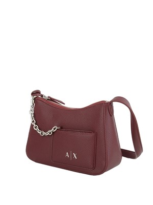 Borsa a spalla Armani Exchange in pelle ecologica viola in DONNA