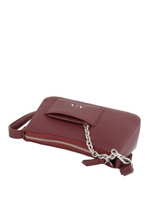 Borsa a spalla Armani Exchange in pelle ecologica viola in DONNA