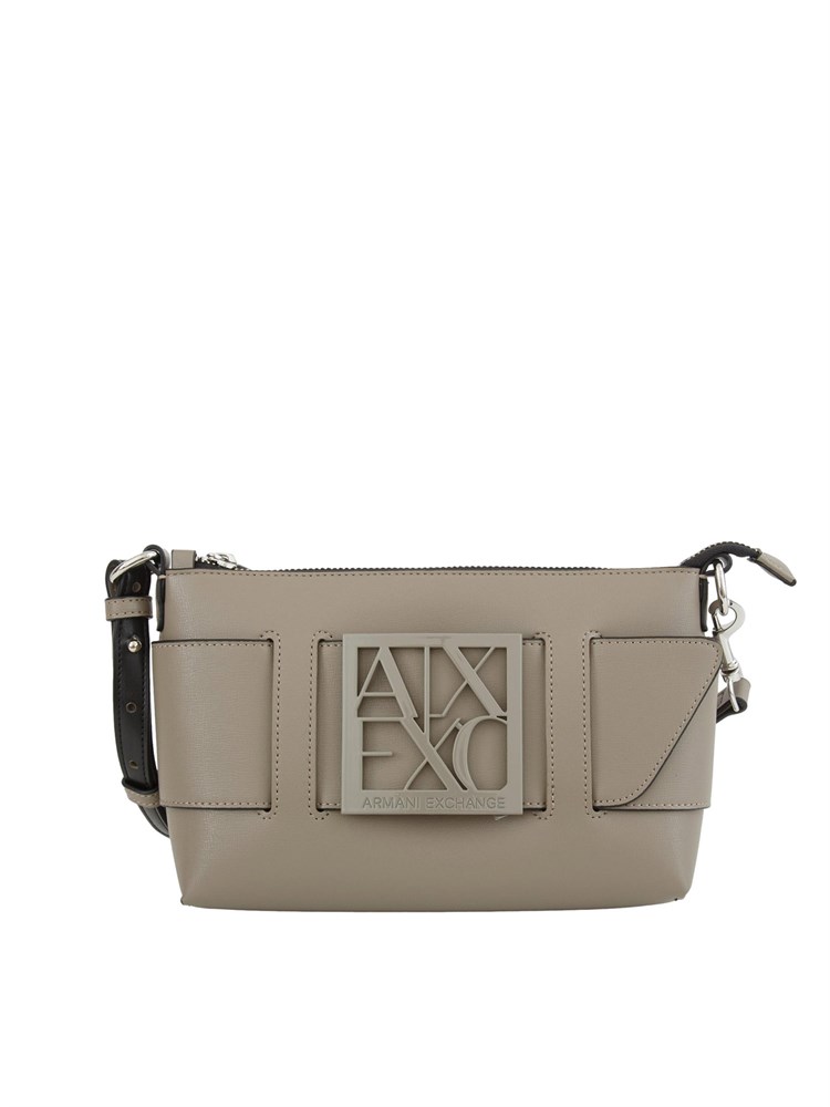 Borsa a tracolla Armani Exchange in ecopelle tortora con logo