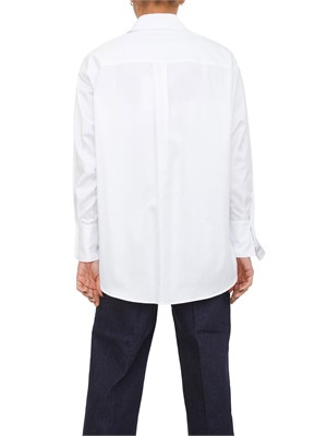 Camicia Elisabetta Franchi in popeline di cotone bianco a righe in DONNA