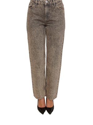 Jeans flare Fracomina in denim taupe con strass in DONNA