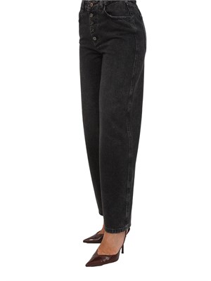 Jeans carrot Fracomina in denim nero con strass applicati in DONNA