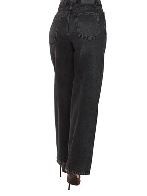 Jeans carrot Fracomina in denim nero con strass applicati in DONNA