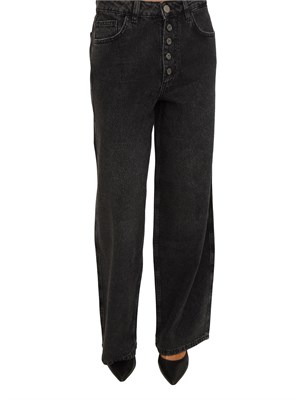 Jeans carrot Fracomina in denim nero con strass applicati in DONNA