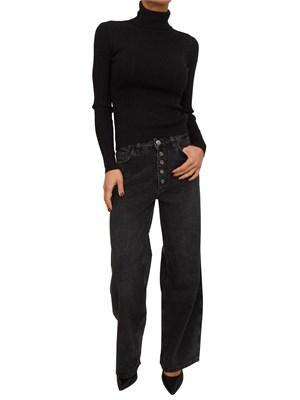 Jeans carrot Fracomina in denim nero con strass applicati in DONNA