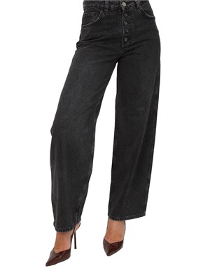 Jeans carrot Fracomina in denim nero con strass applicati in DONNA