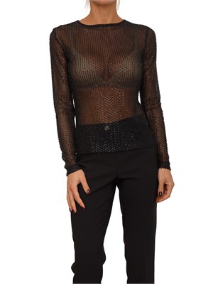 Blusa Fracomina in tessuto trasparente con paillettes all over in DONNA