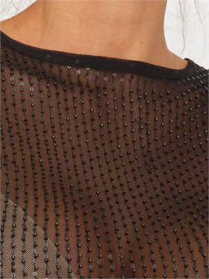 Blusa Fracomina in tessuto trasparente con paillettes all over in DONNA