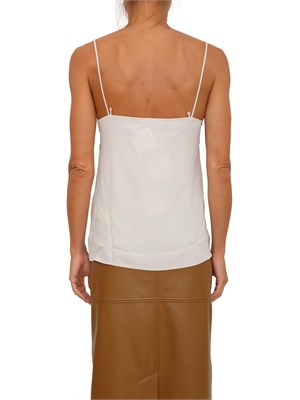 Top sottoveste Marella in crêpe de Chine di misto seta beige con pizzo in DONNA