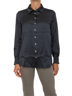 Camicia Marella in raso di misto seta nera in DONNA