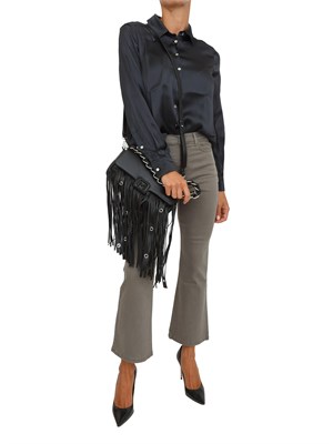 Camicia Marella in raso di misto seta nera in DONNA