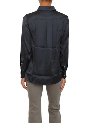 Camicia Marella in raso di misto seta nera in DONNA