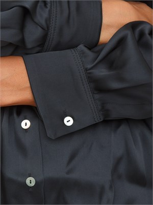 Camicia Marella in raso di misto seta nera in DONNA
