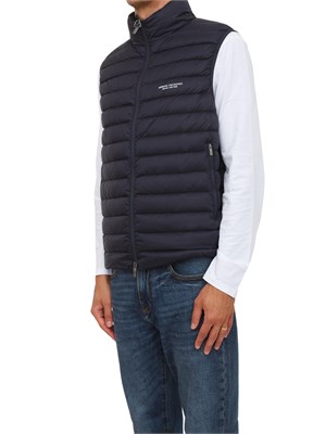 Piumino smanicato blu Armani Exchange fullzip in UOMO