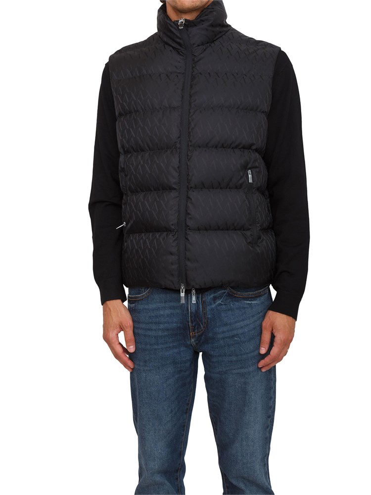 Smanicato nero Armani Exchange in tessuto con logo allover