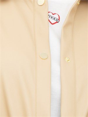 Camicia giacca lunga Armani Exchange in tessuto effetto pelle beige in DONNA