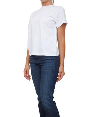 T-shirt Twinset in jersey di cotone bianco con stampa flock Oval T in DONNA