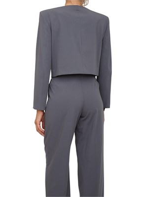 Giacca monopetto Armani Exchange in tessuto fluido grigio in DONNA