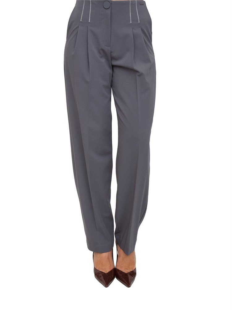 Pantaloni Armani Exchange in tessuto fluido grigio con pinces