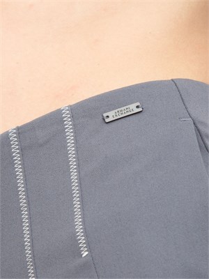 Pantaloni Armani Exchange in tessuto fluido grigio con pinces in DONNA