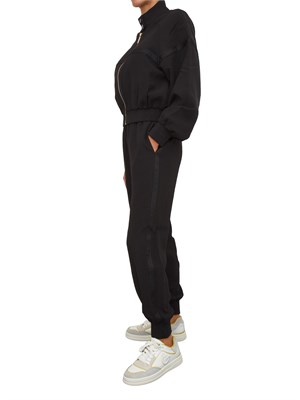 Tuta sportiva Twinset felpa e pantalone in scuba nero con inserto logo in DONNA