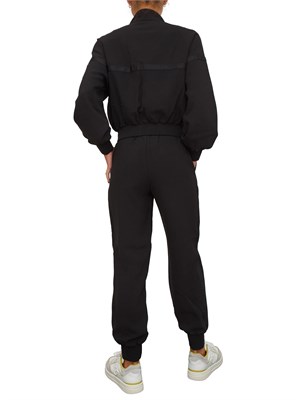 Tuta sportiva Twinset felpa e pantalone in scuba nero con inserto logo in DONNA