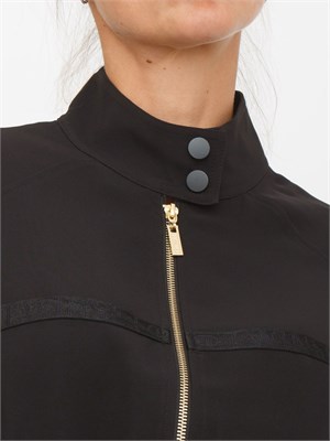 Tuta sportiva Twinset felpa e pantalone in scuba nero con inserto logo in DONNA