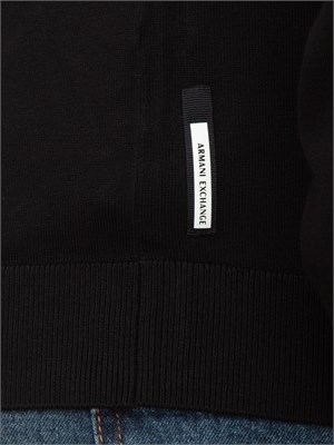 Cardigan con zip nero Armani Exchange in UOMO