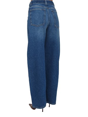 Jeans ampi Twinset in denim medio con cintura e maxi fibbia in DONNA