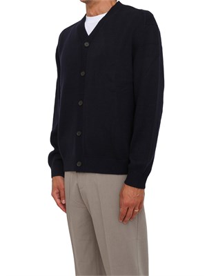 Cardigan blu Armani Exchange in lana e cotone in UOMO