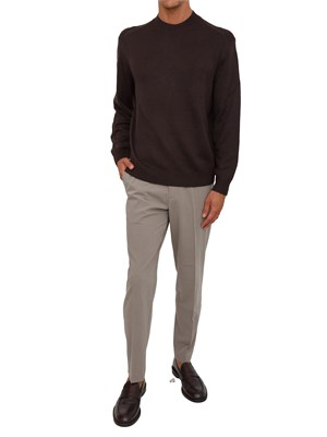 Maglione girocollo marrone Armani Exchange in lana e cotone in UOMO