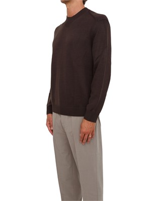 Maglione girocollo marrone Armani Exchange in lana e cotone in UOMO