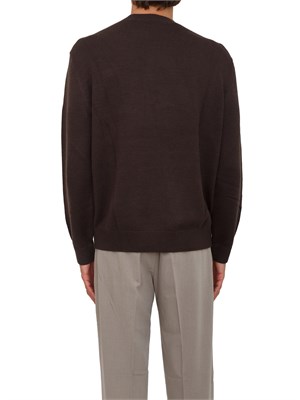 Maglione girocollo marrone Armani Exchange in lana e cotone in UOMO