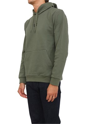 Felpa verde EA7 con cappuccio Core Identity in misto cotone in UOMO
