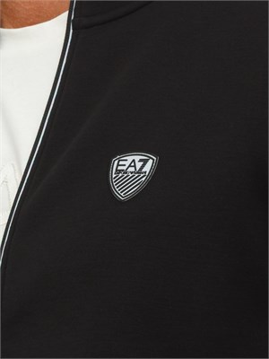 Tuta sportiva nero EA7 Premium Shield in misto viscosa stretch in UOMO