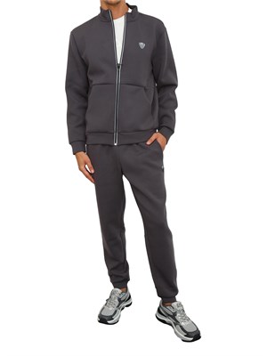 Tuta sportiva grigio EA7 Premium Shield in misto viscosa stretch in UOMO