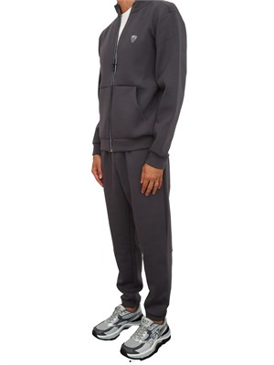 Tuta sportiva grigio EA7 Premium Shield in misto viscosa stretch in UOMO