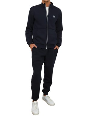 Tuta sportiva blu EA7 Premium Shield in misto viscosa stretch in UOMO