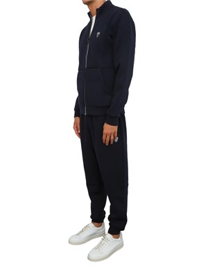 Tuta sportiva blu EA7 Premium Shield in misto viscosa stretch in UOMO
