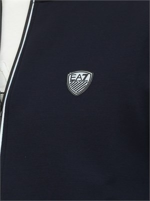 Tuta sportiva blu EA7 Premium Shield in misto viscosa stretch in UOMO