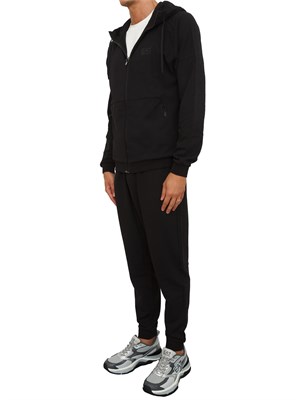 Tuta sportiva nero EA7 Dynamic Athlete in tessuto tecnico Natural VENTUS7 in UOMO