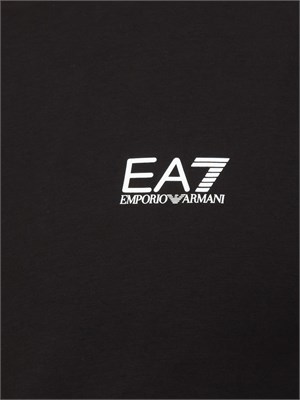 T-shirt nero Ea7 a maniche lunghe in jersey stretch in UOMO
