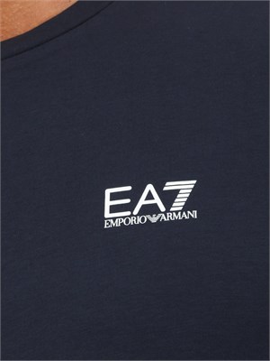 T-shirt blu Ea7 a maniche lunghe in jersey stretch in UOMO