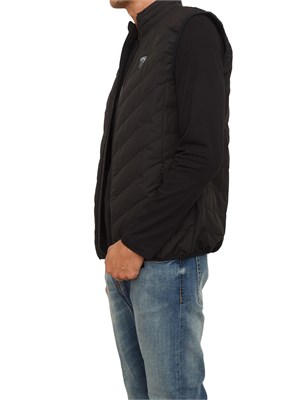 Gilet nero EA7 imbottito packable in tessuto tecnico in UOMO
