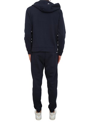 Tuta sportiva blu EA7 con cappuccio Core Identity in misto cotone in UOMO