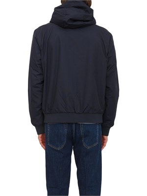 Bomber blu EA7 con cappuccio Core Identity in tessuto tecnico in UOMO