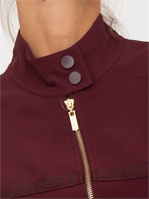 Tuta sportiva Twinset felpa e pantalone in scuba bordeaux con inserto logo in DONNA